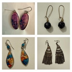 Set of 4 Bohemian Dangle Earrings